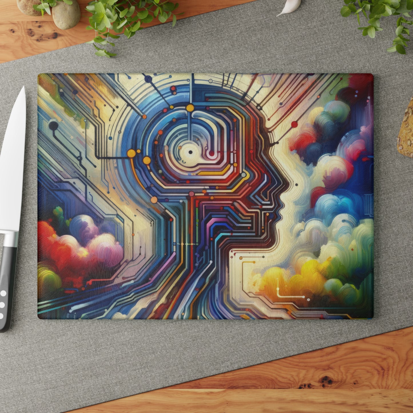 Supportive Digital Empathy Glass Cutting Board