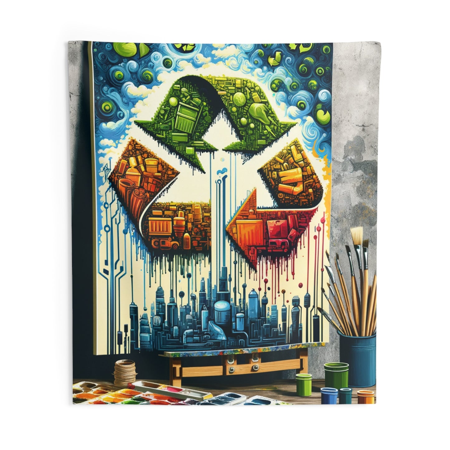 Upcycling Lifecycle Artistry Indoor Wall Tapestries
