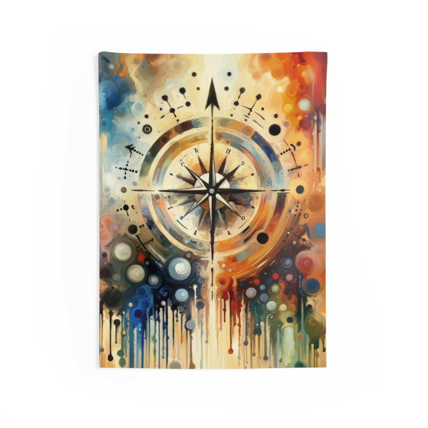 Guidance Abstract Compass Indoor Wall Tapestries