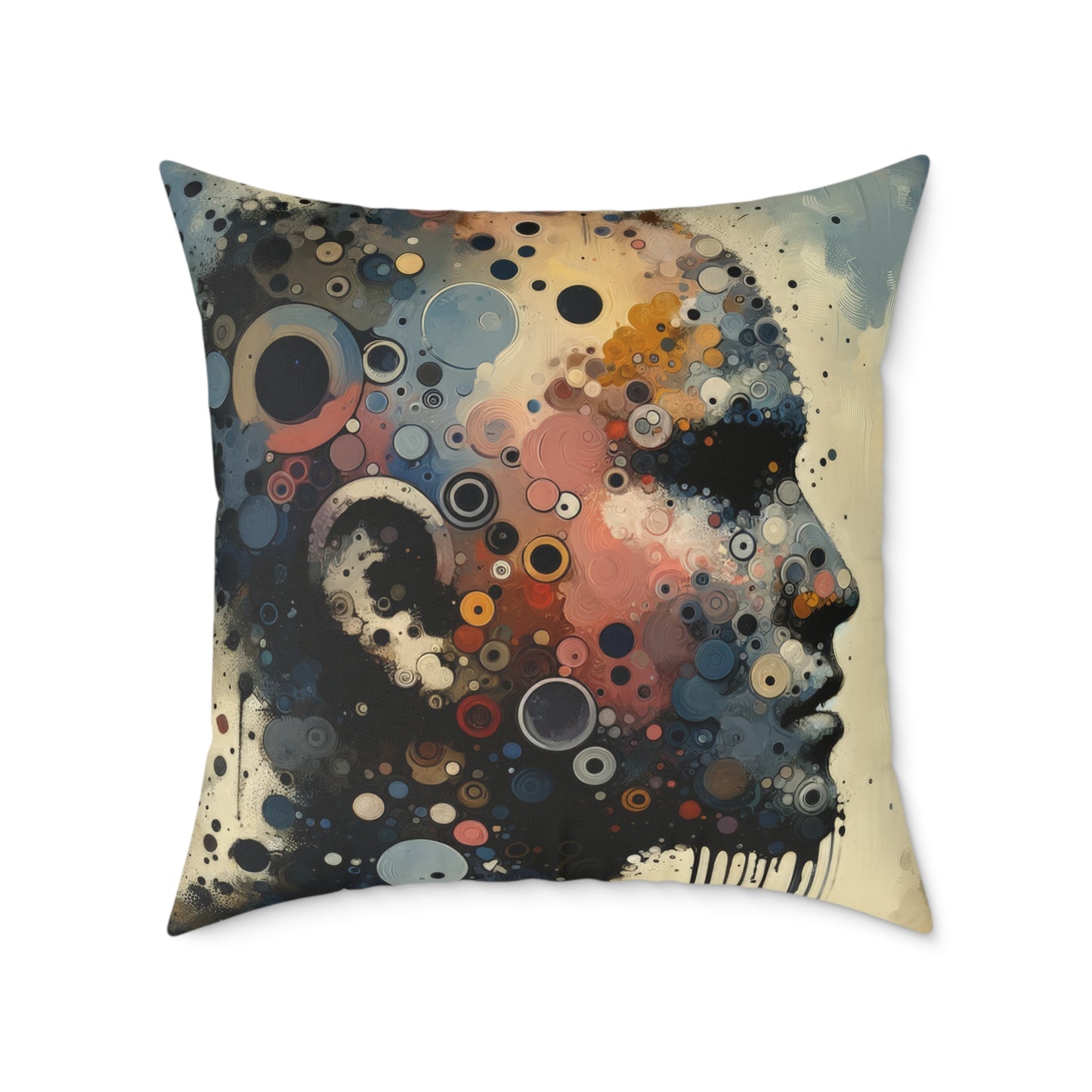 Reflective Tachism Contemplation Spun Polyester Pillow