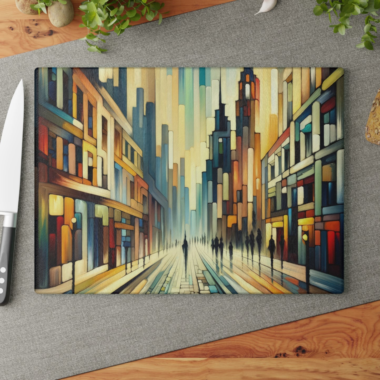 Cobbled Rhythm Heartbeat Glass Cutting Board