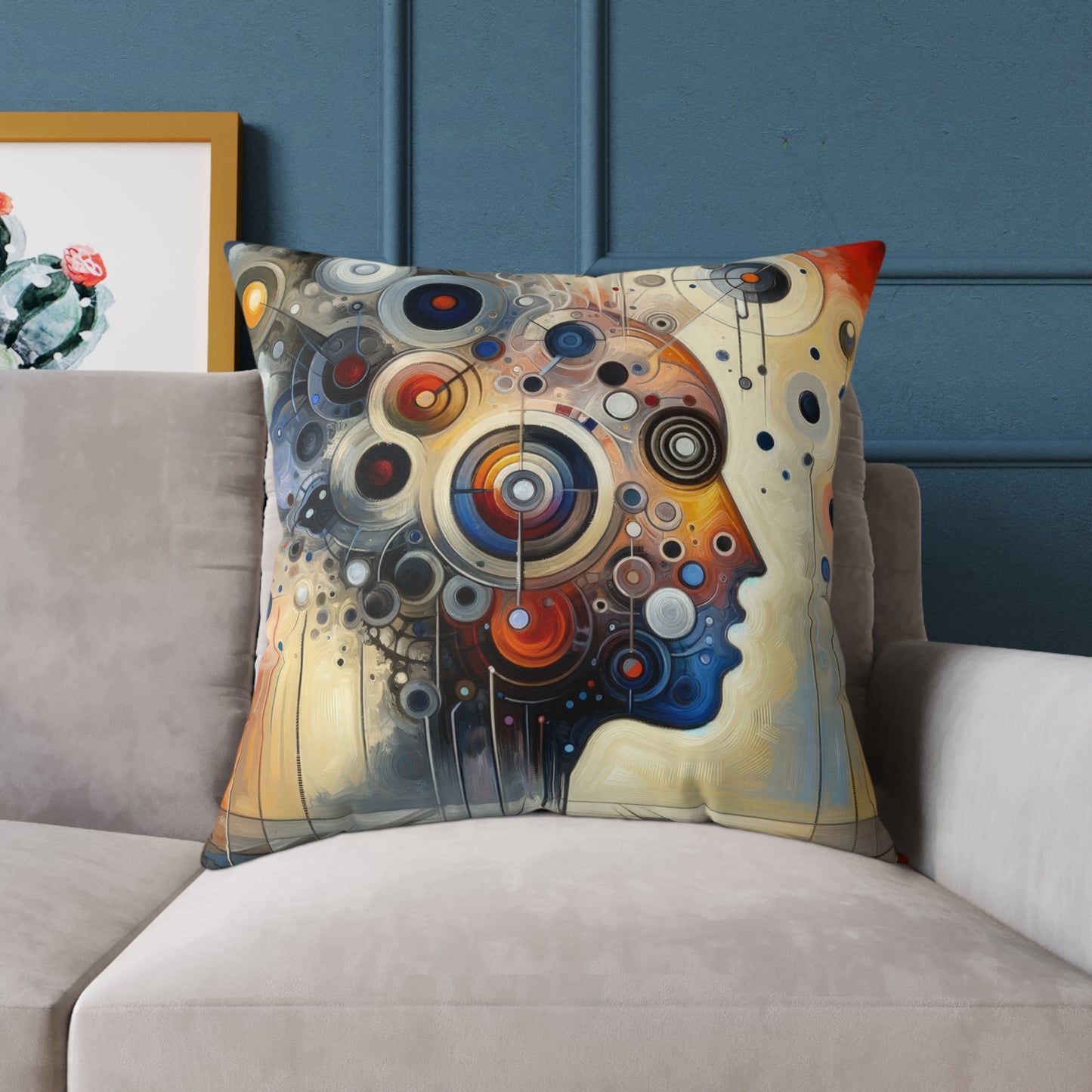 Mindful Tachism Engagement Spun Polyester Pillow