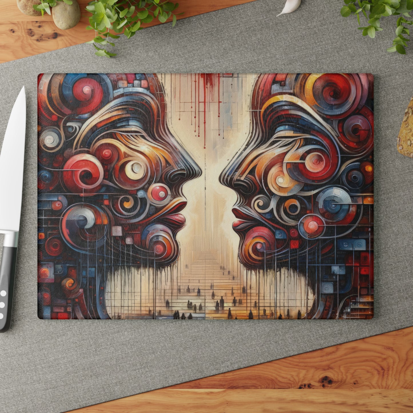 Unity Heartfelt Communication Glass Cutting Board