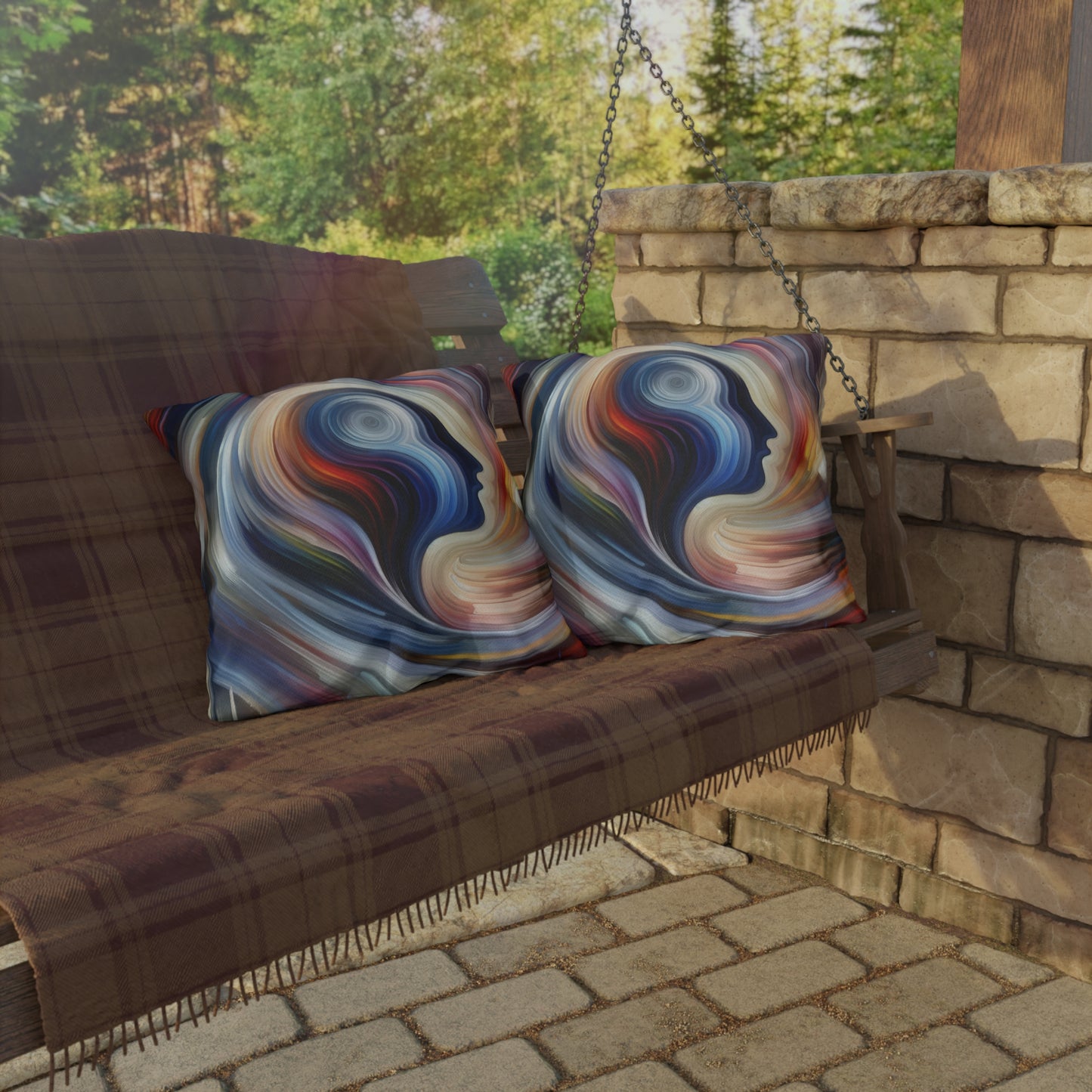 Harmonious Mindset Abstract Outdoor Pillows