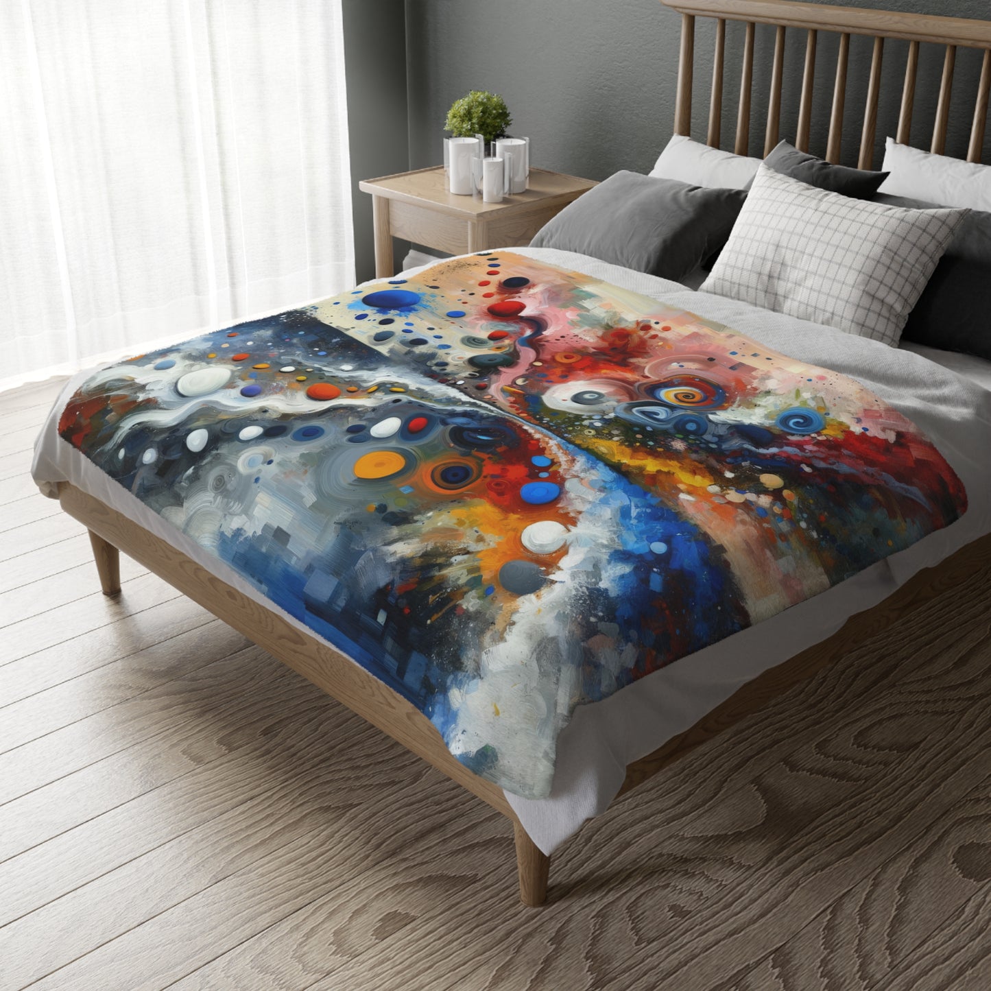 Unity Duality Abstraction Velveteen Microfiber Blanket (Two-sided print)