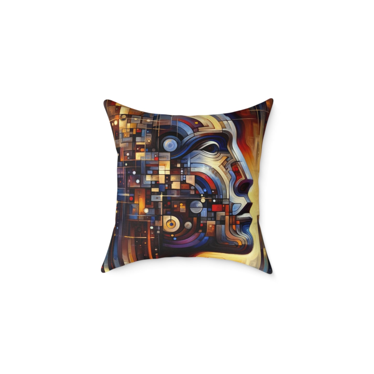 Reflective Tachism Shield Spun Polyester Pillow