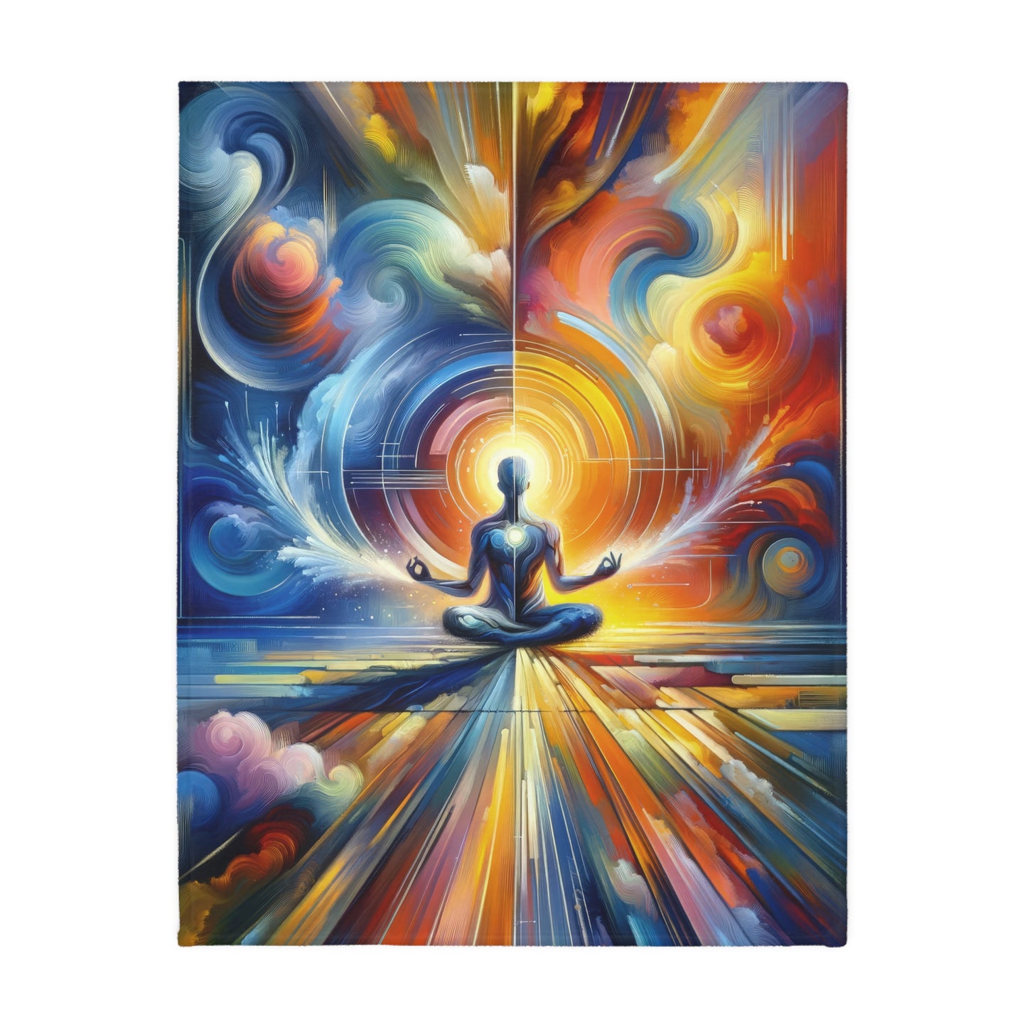 Techno Spiritual Synthesis Velveteen Microfiber Blanket (Two-sided print)