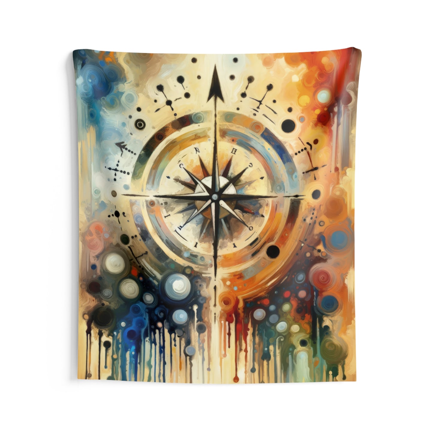 Guidance Abstract Compass Indoor Wall Tapestries