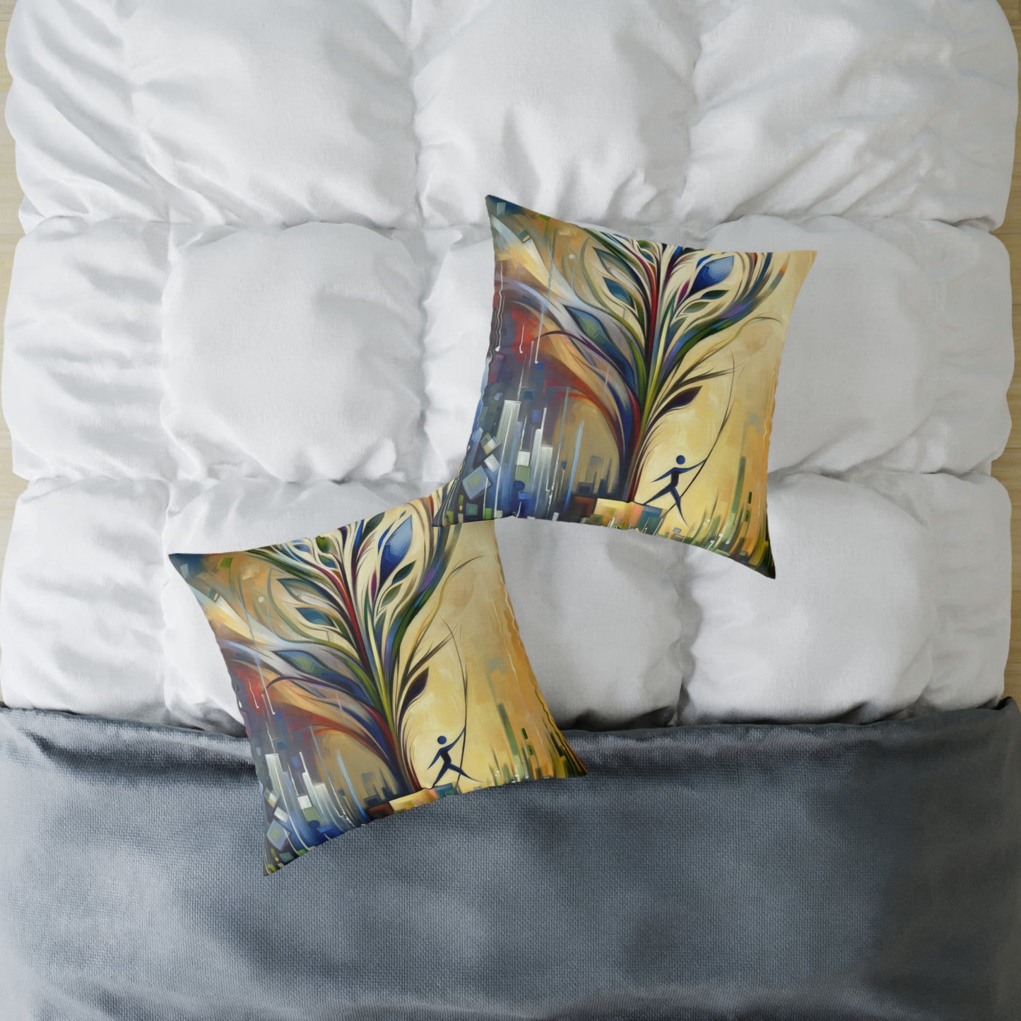 Pruning Distraction Tachism Spun Polyester Pillow