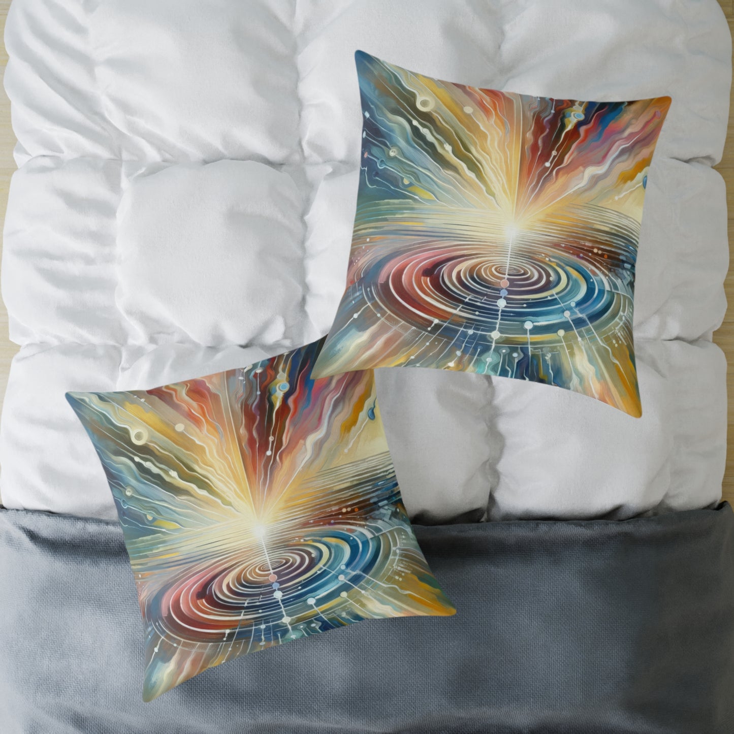 Rippling Community Dynamics Spun Polyester Pillow