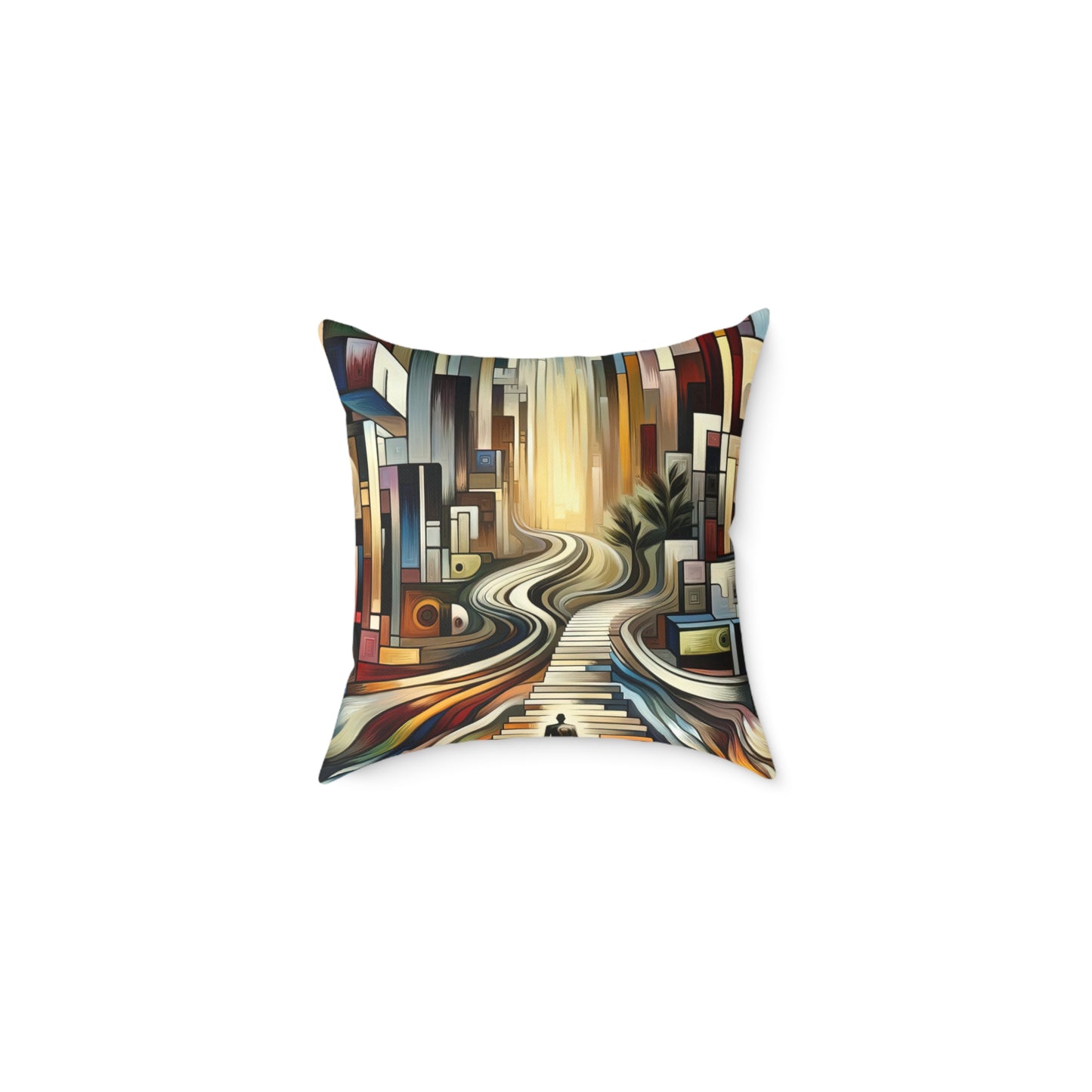Relatable Journey Abstraction Spun Polyester Pillow