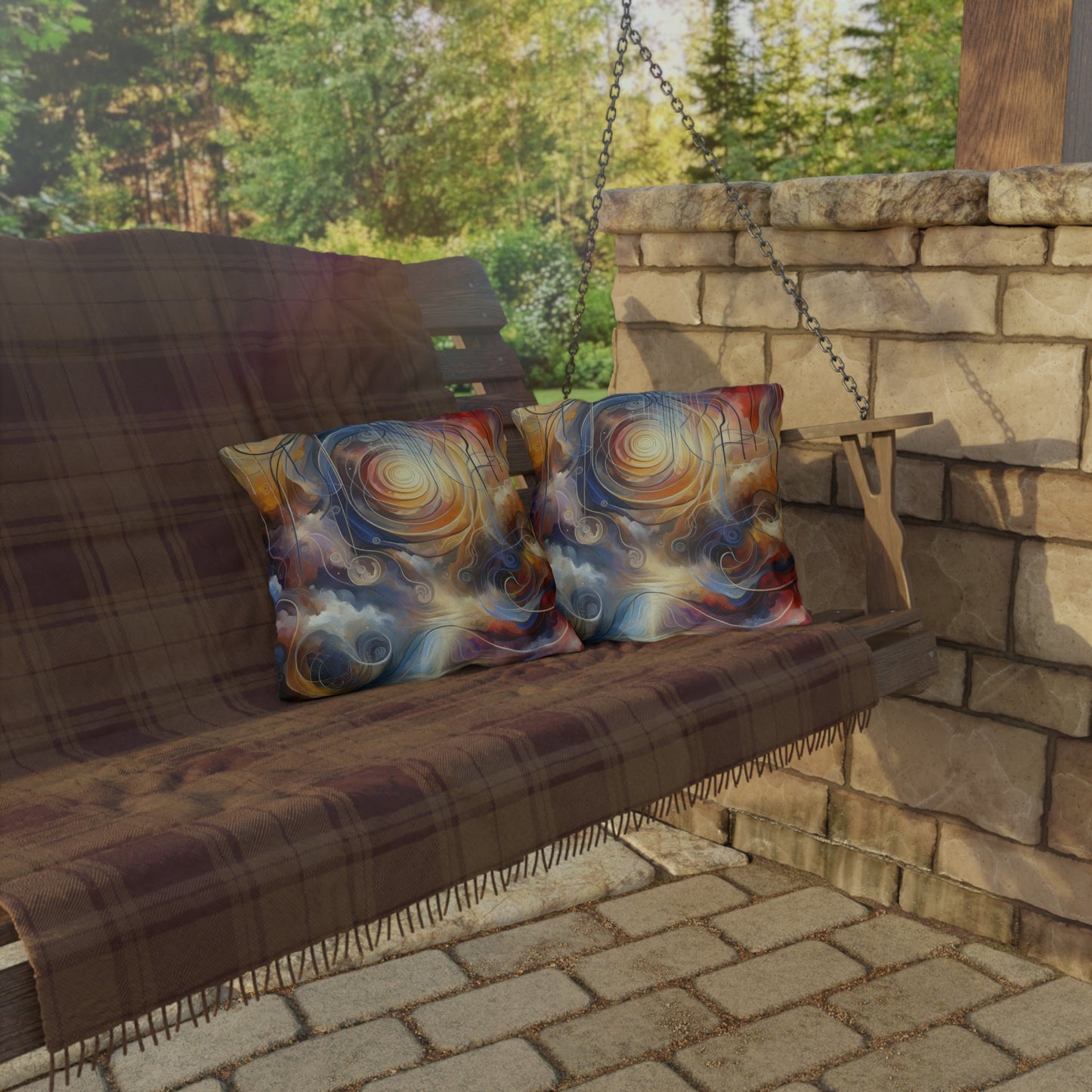 Presence Anchored Tachism Outdoor Pillows