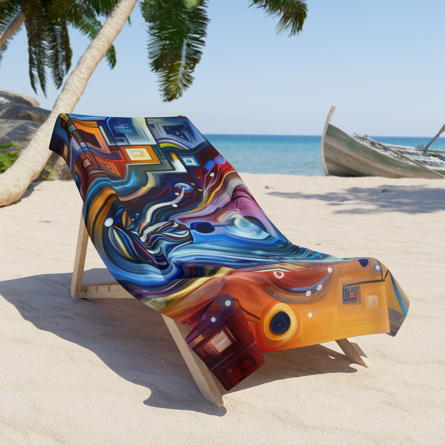 Digital Mindfulness Abstract Beach Towel