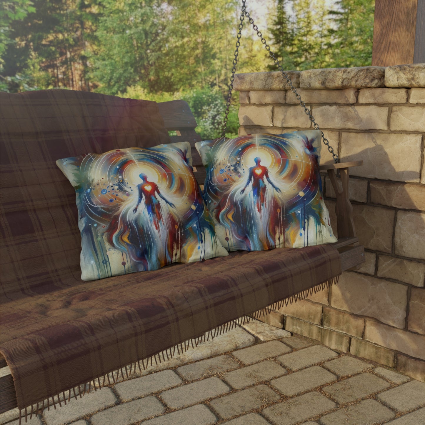 Unified Heart Awakening Outdoor Pillows