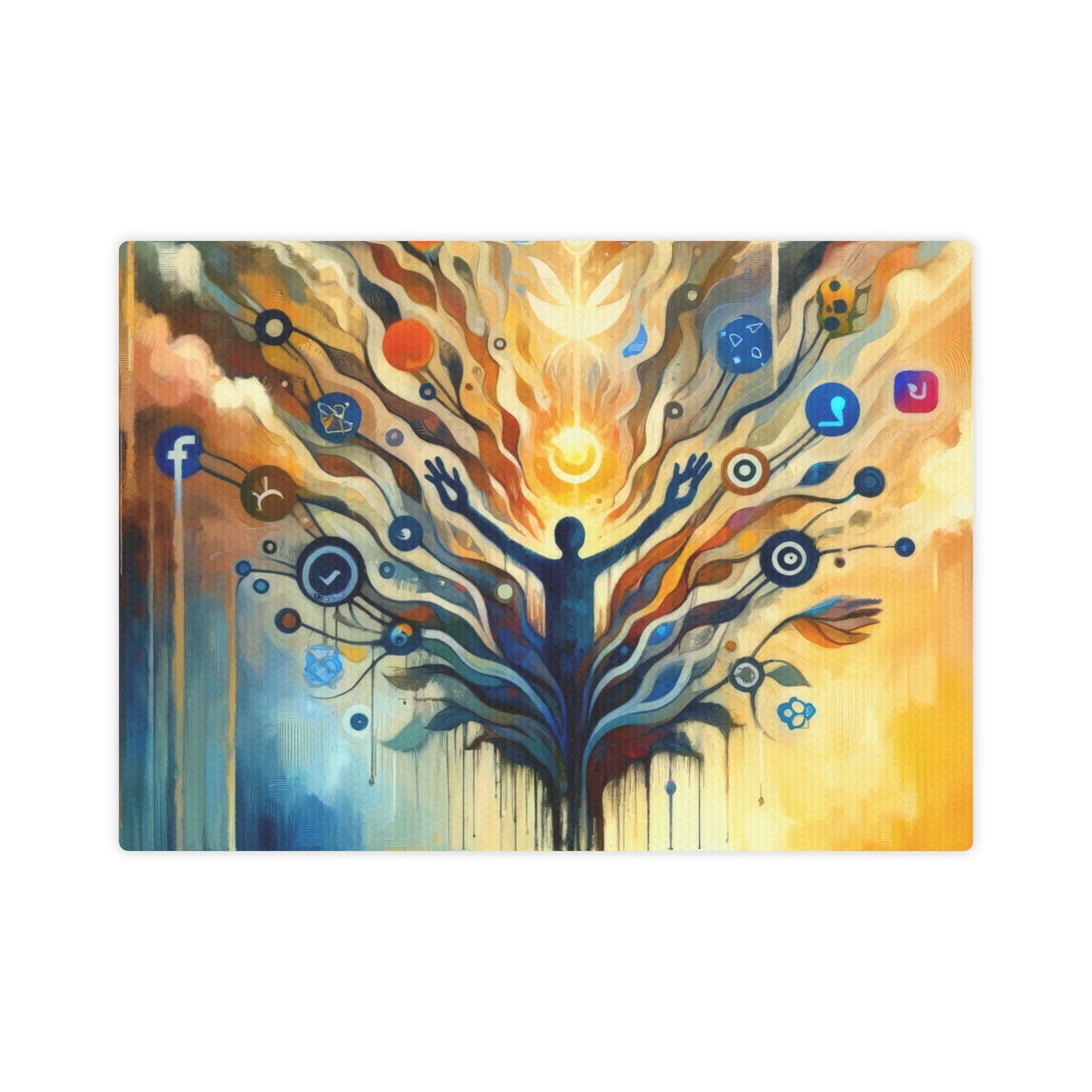 Reflective Digital Meditation Canvas Photo Tile