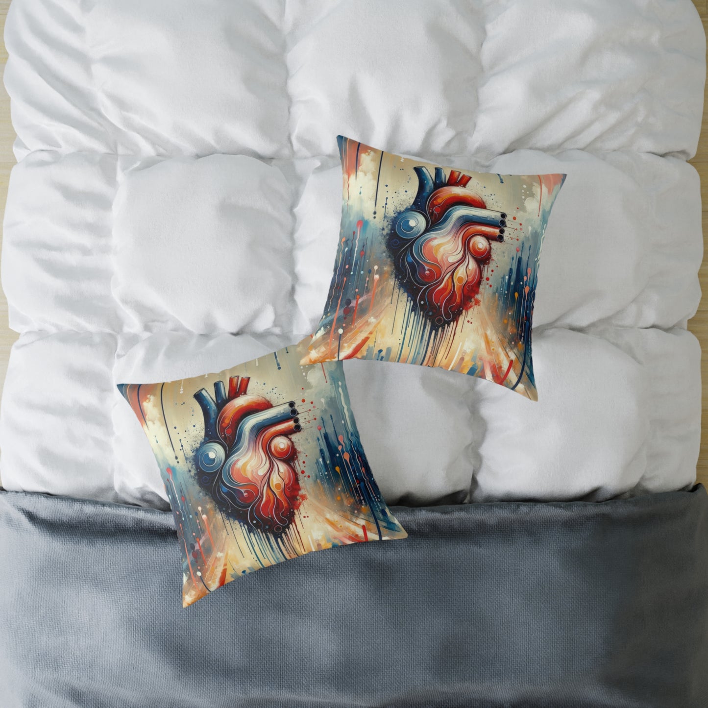 Rhythmic Heart Harmony Spun Polyester Pillow