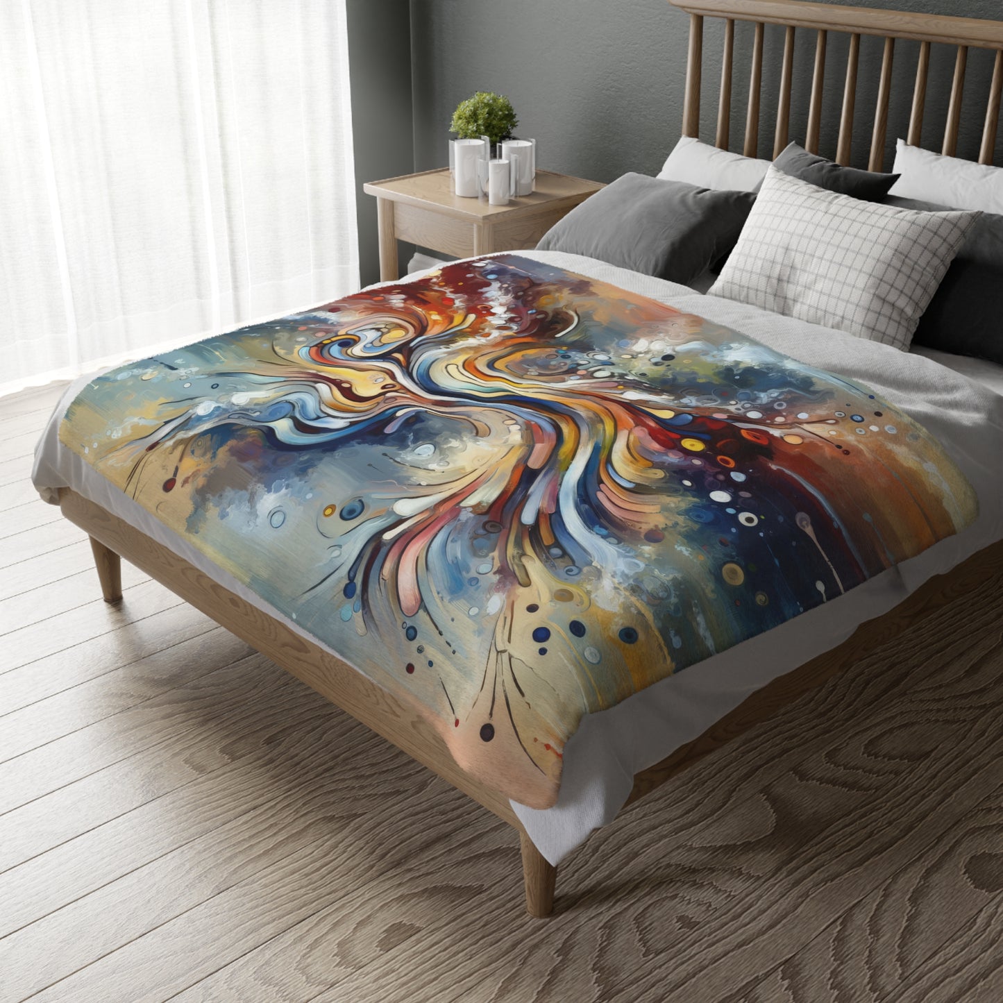 Mindfulness Motion Divine Velveteen Microfiber Blanket (Two-sided print)