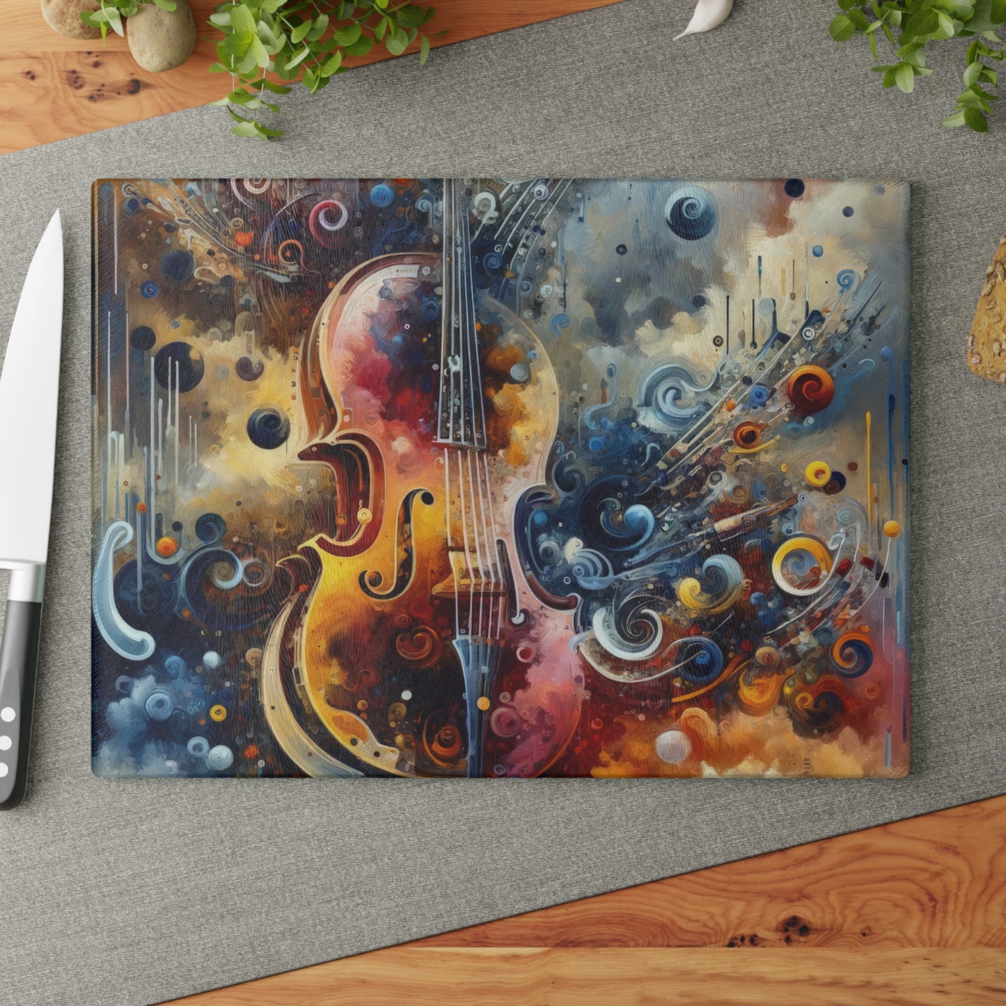 Symphonic Choices Canvas Glass Cutting Board