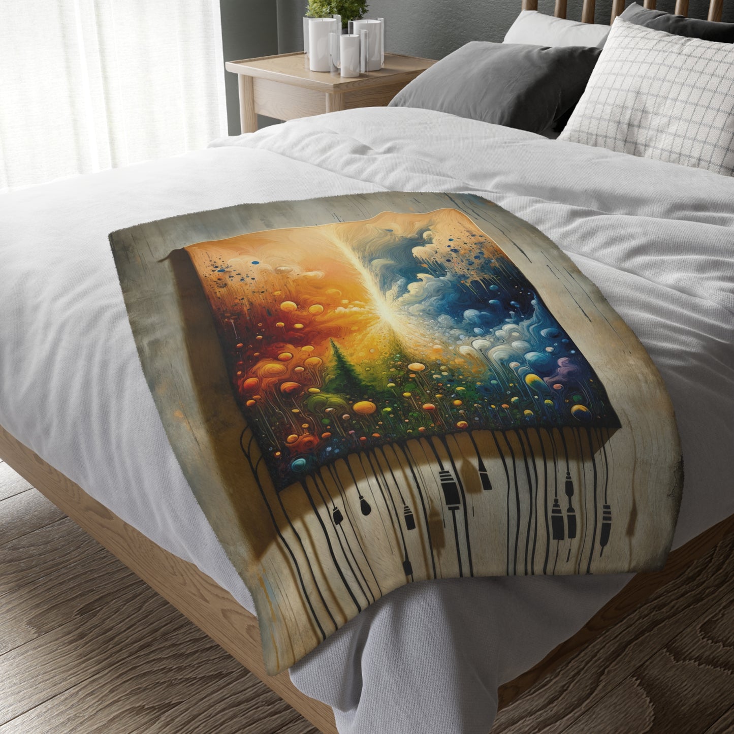 Disconnecting Harmonious Reconnection Velveteen Microfiber Blanket (Two-sided print)