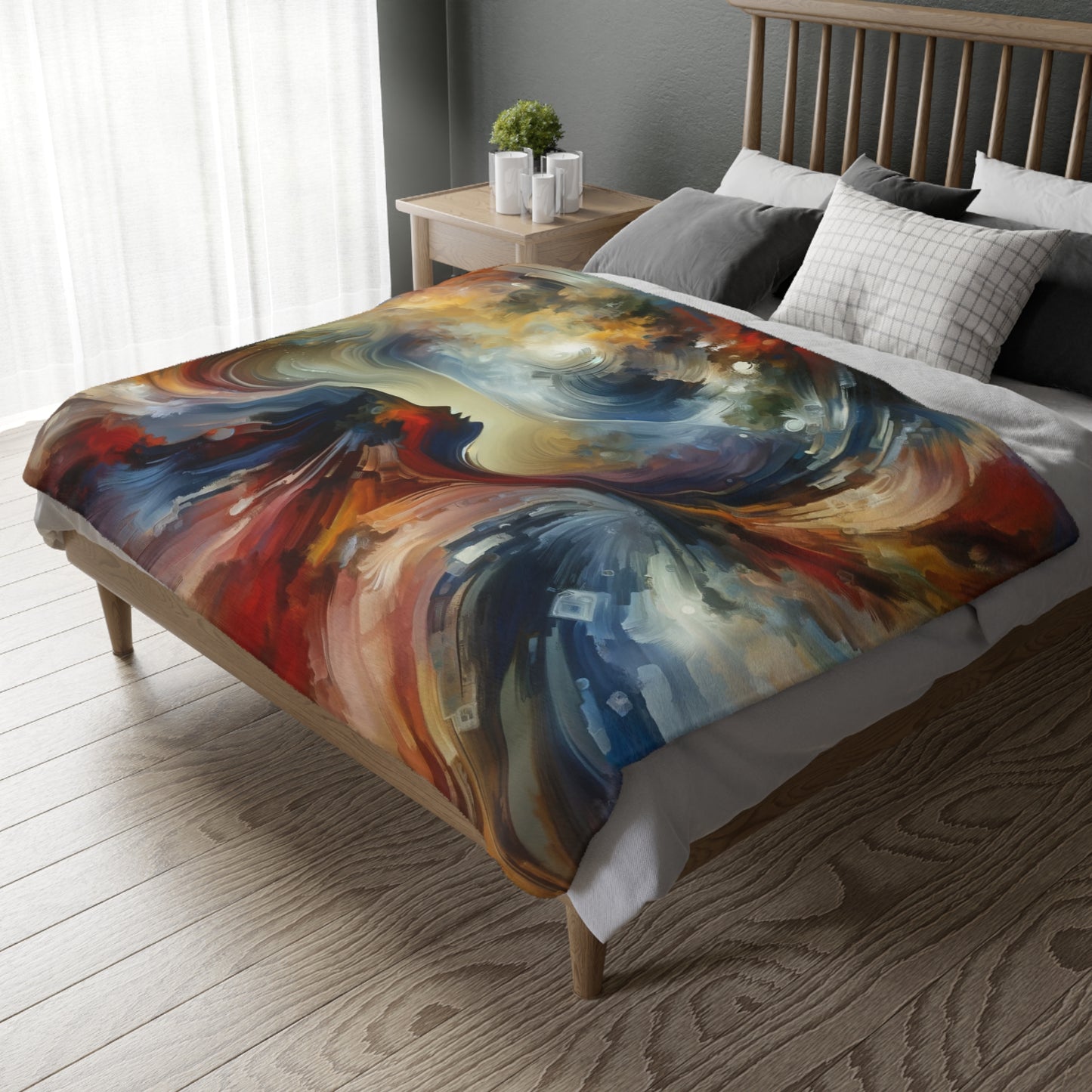 Embracing Sovereign Reflectivity Velveteen Microfiber Blanket (Two-sided print)