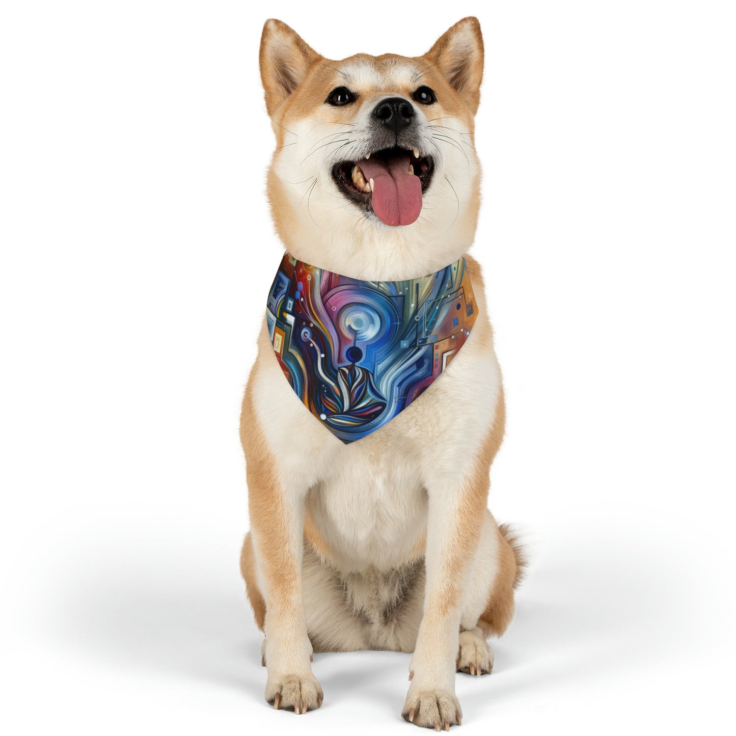 Digital Mindfulness Abstract Pet Bandana Collar
