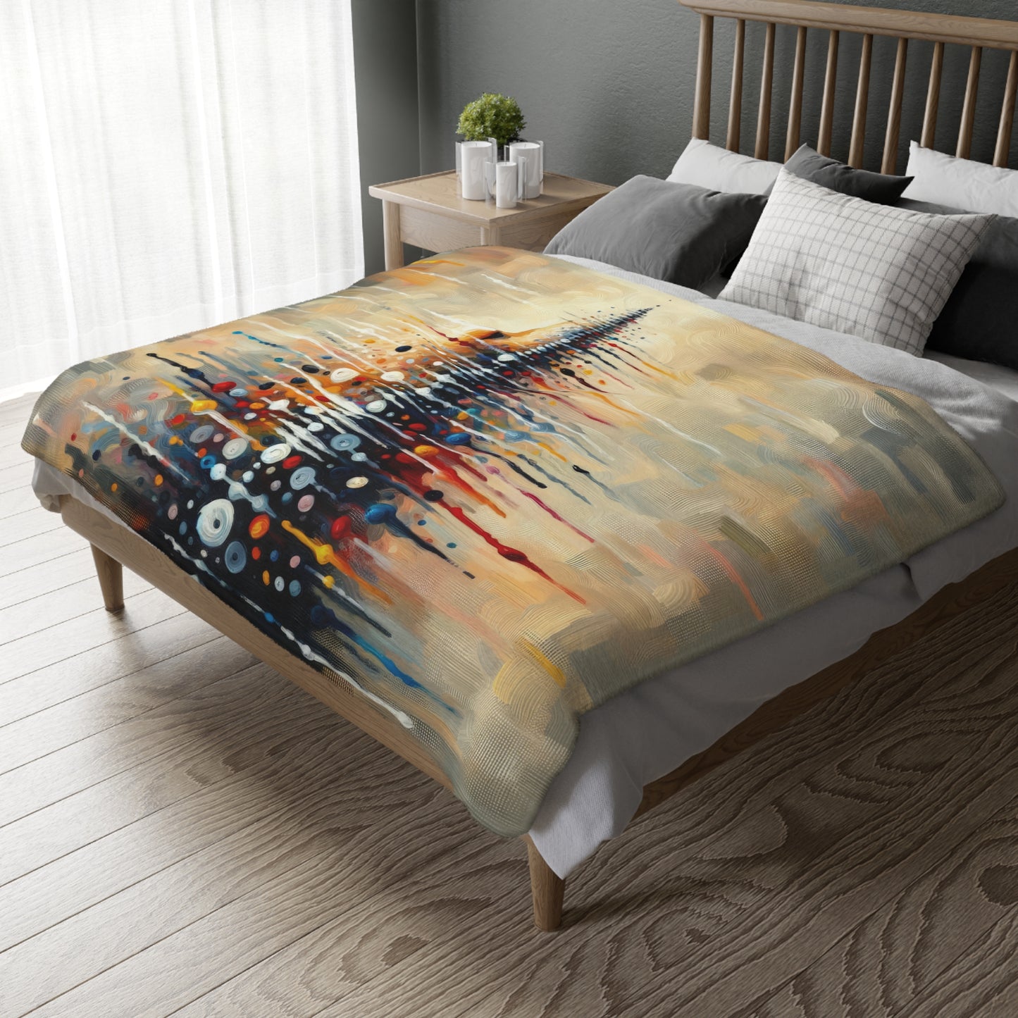 Distant Barking Echoes Velveteen Microfiber Blanket (Two-sided print)