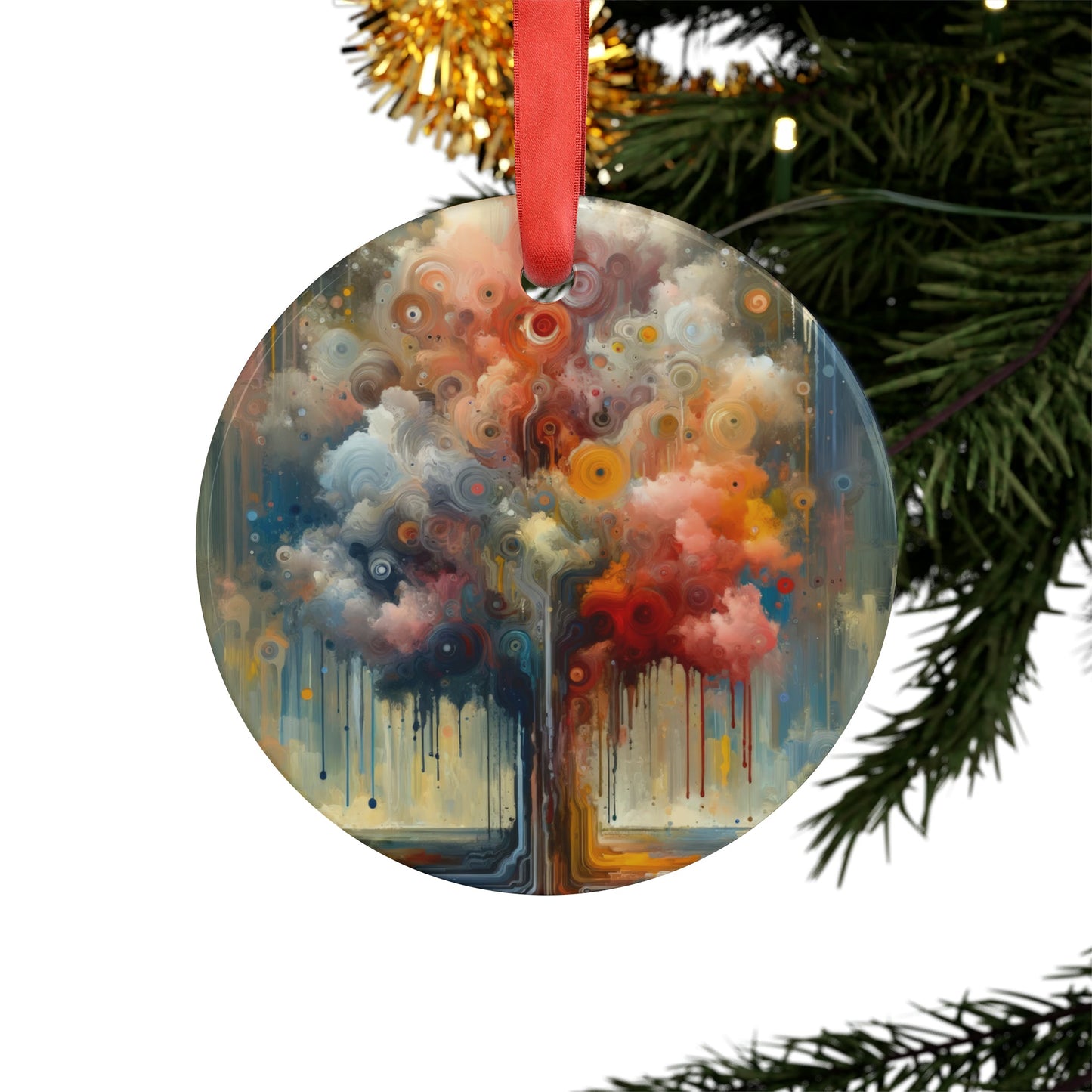 Abstract Beliefs Reflection Acrylic Ornament with Ribbon - ATUH.ART