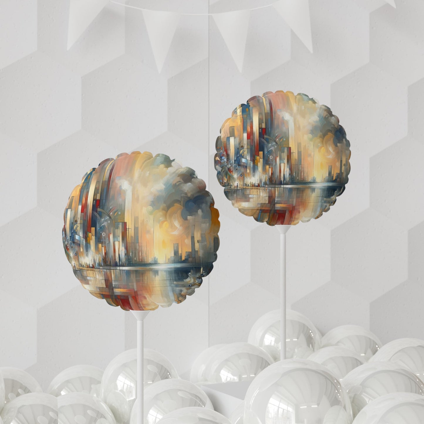 Abstract Buzzing Stillness Balloon (Round and Heart-shaped), 11" - ATUH.ART