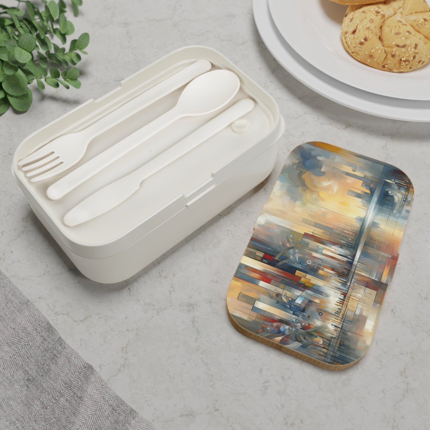 Abstract Buzzing Stillness Bento Lunch Box - ATUH.ART