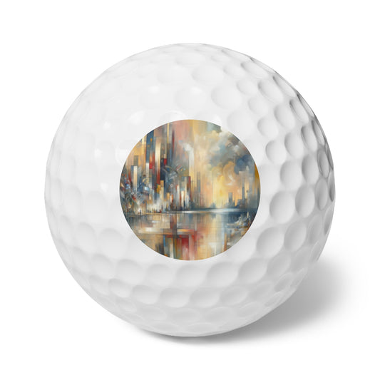 Abstract Buzzing Stillness Golf Balls, 6pcs - ATUH.ART
