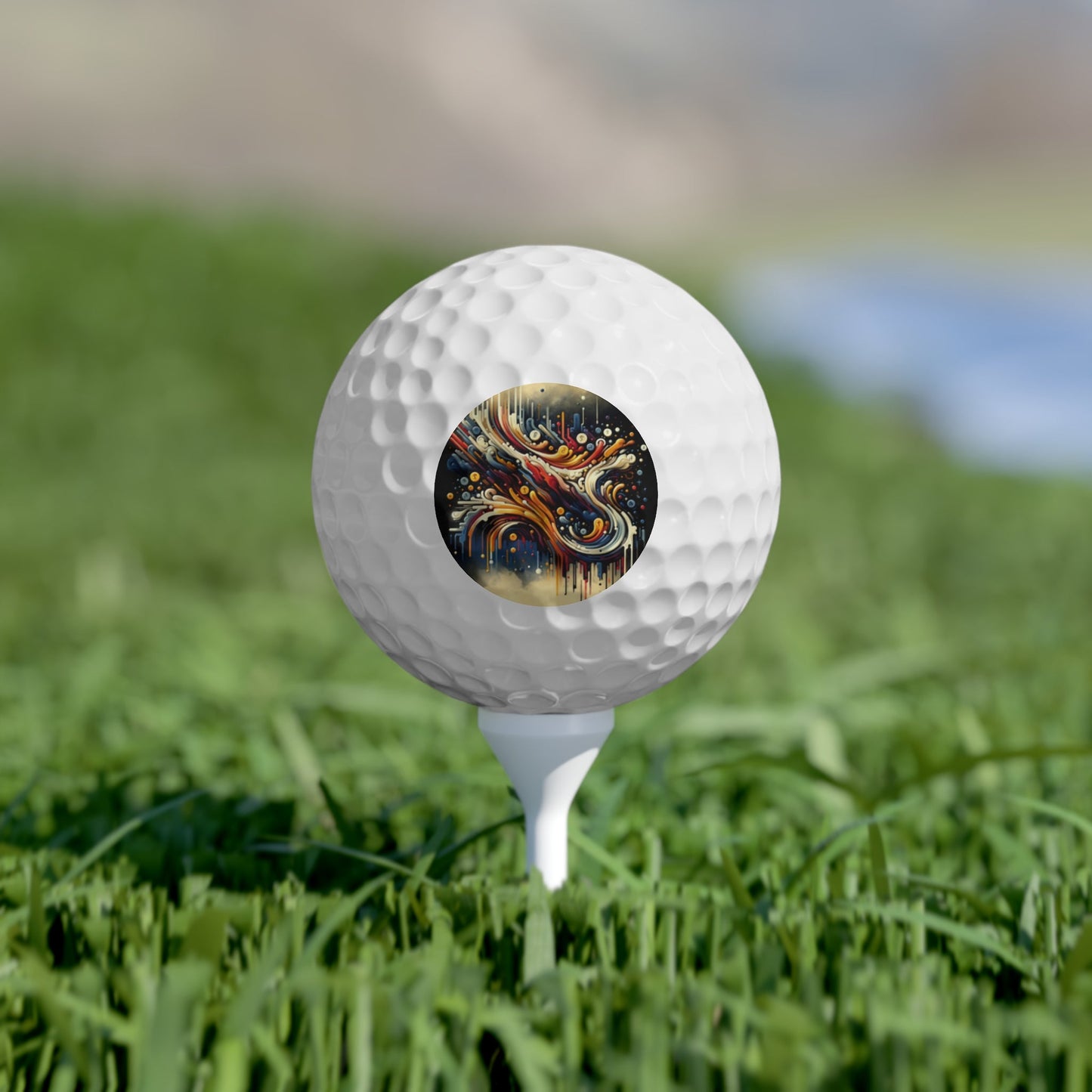 Abstract Financial Flux Golf Balls, 6pcs - ATUH.ART