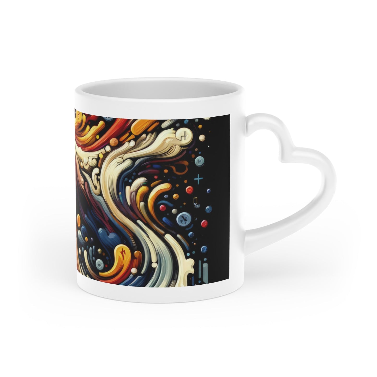 Abstract Financial Flux Heart-Shaped Mug - ATUH.ART