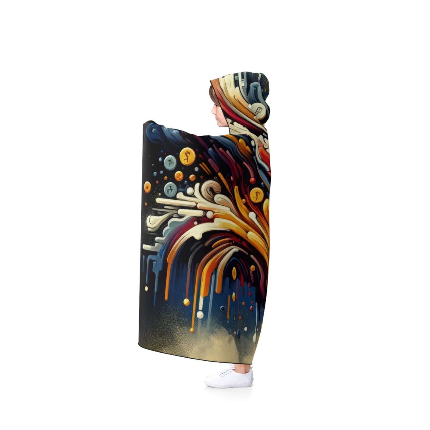 Abstract Financial Flux Hooded Blanket - ATUH.ART