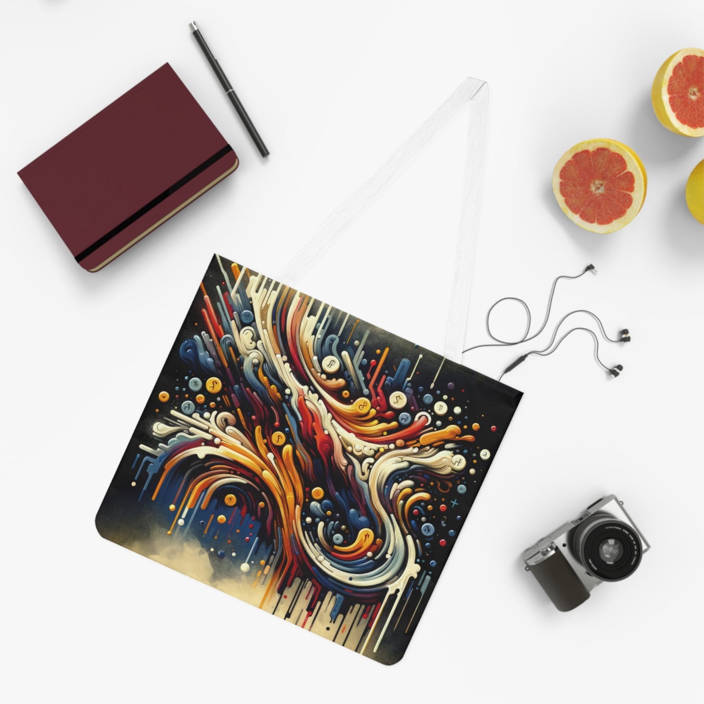 Abstract Financial Flux Shoulder Tote Bag (AOP) - ATUH.ART