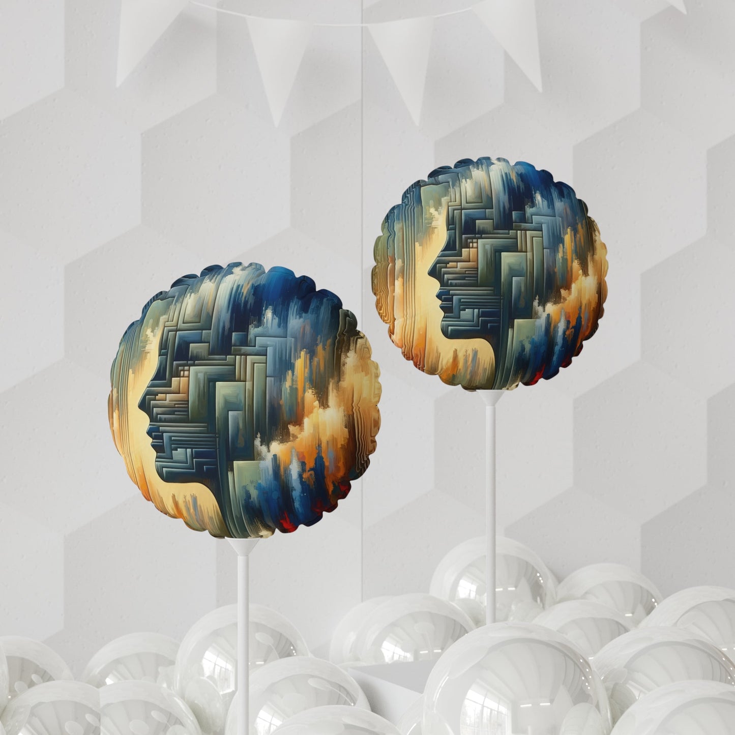 Abstract Geometric Boundaries Balloon (Round and Heart-shaped), 11" - ATUH.ART