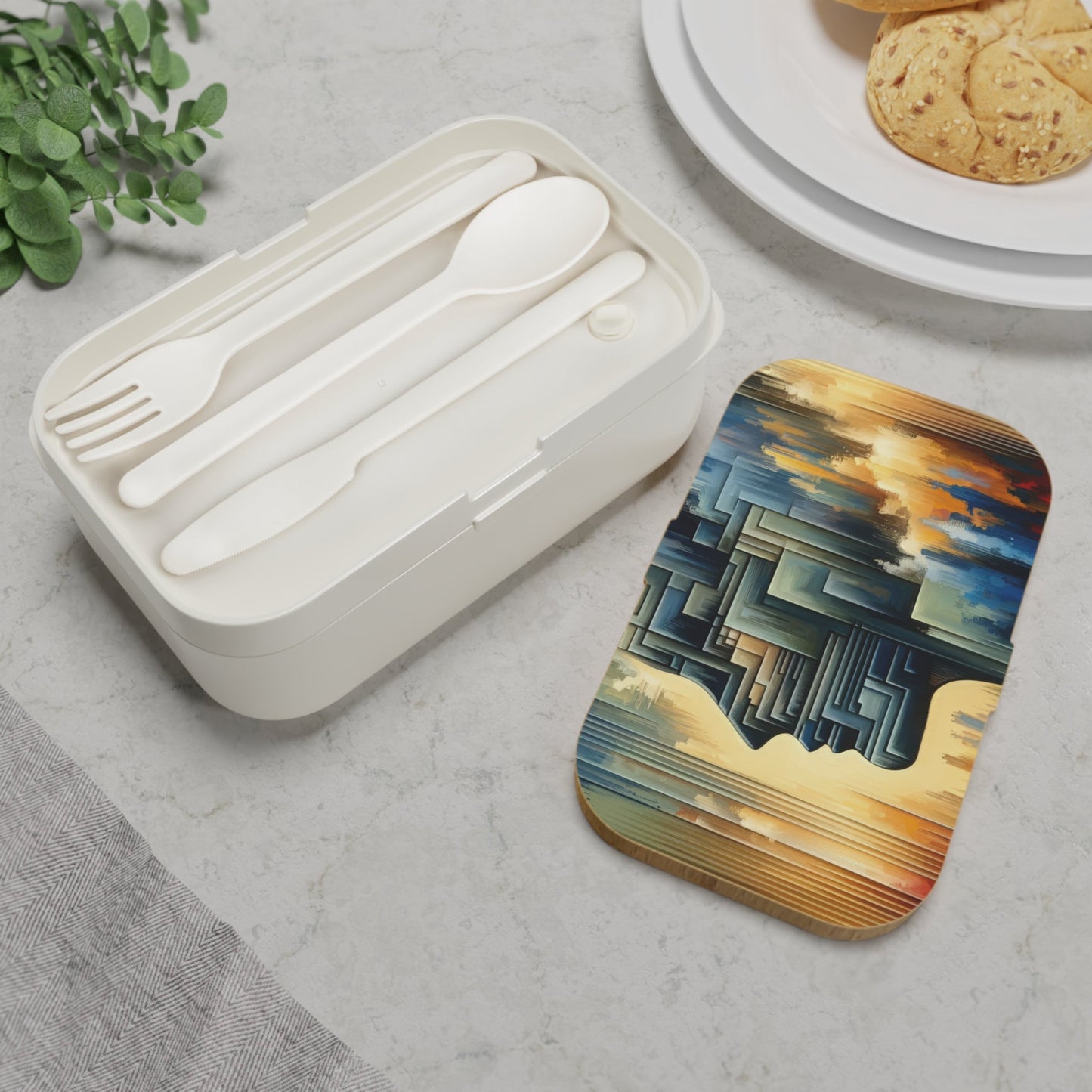 Abstract Geometric Boundaries Bento Lunch Box - ATUH.ART