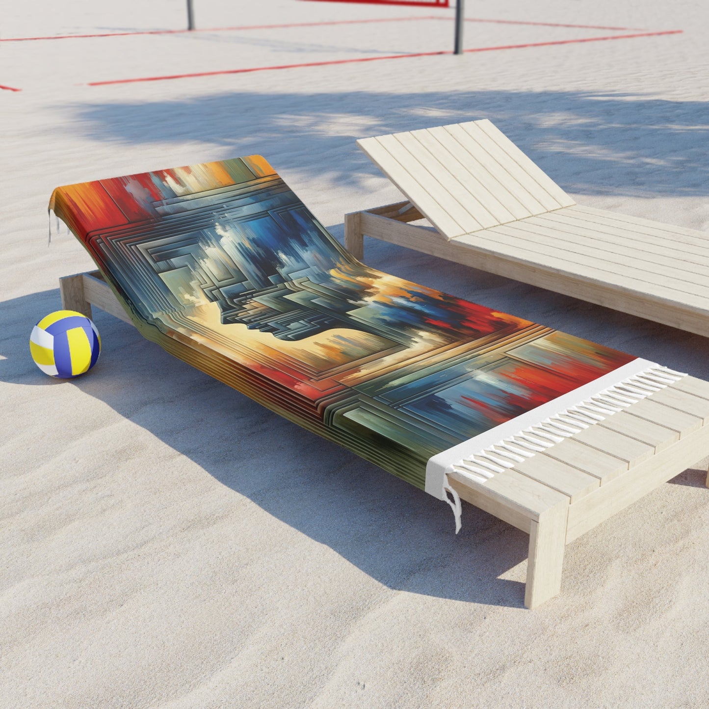 Abstract Geometric Boundaries Boho Beach Cloth - ATUH.ART