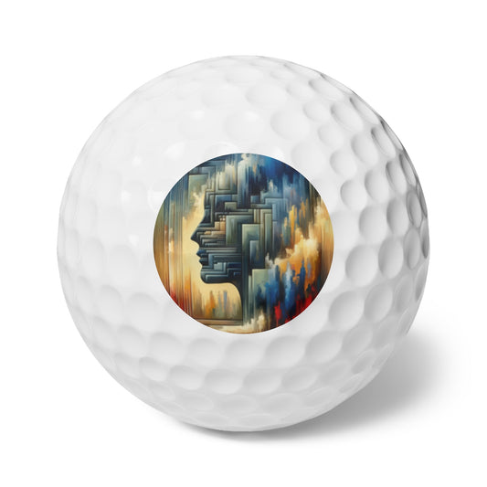 Abstract Geometric Boundaries Golf Balls, 6pcs - ATUH.ART