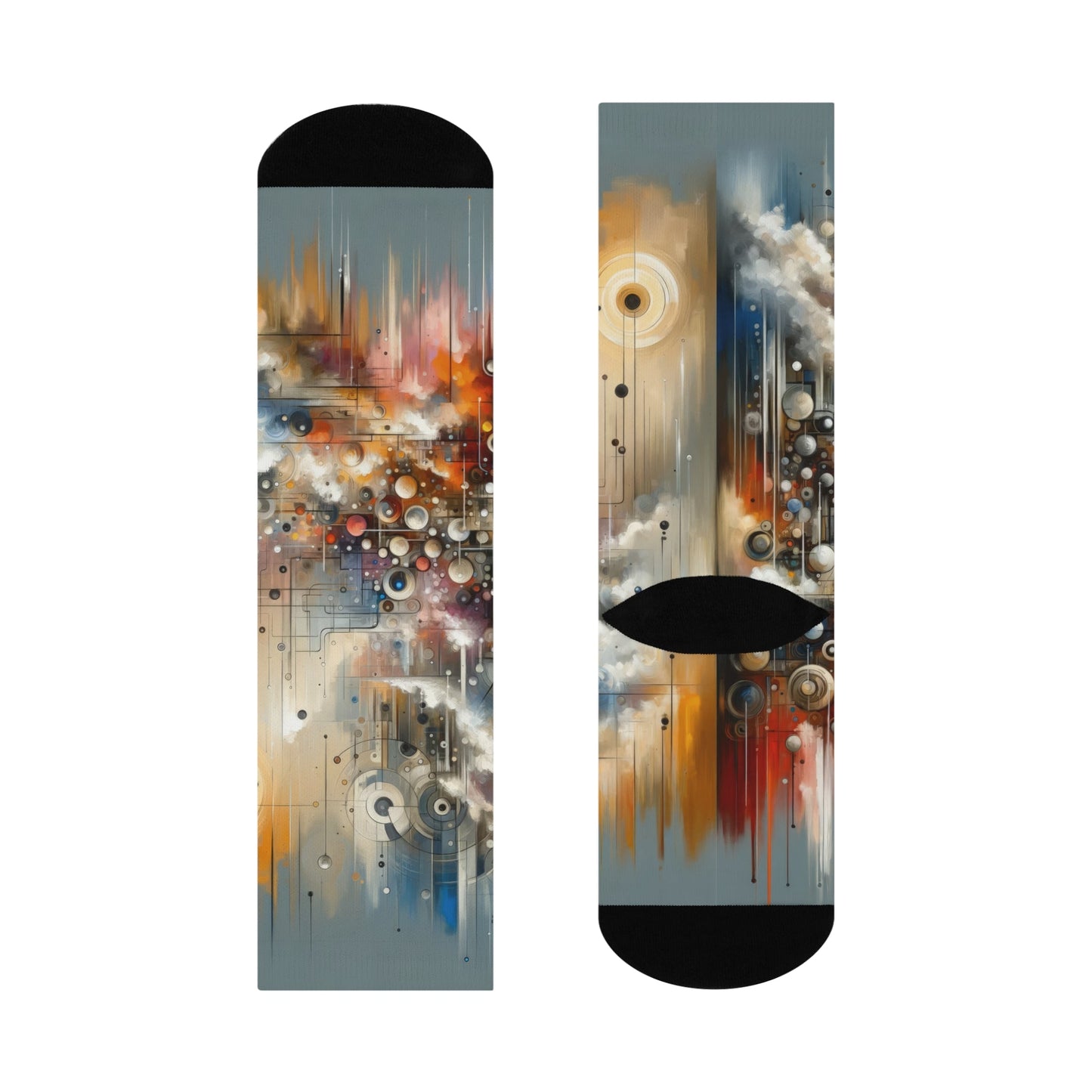Abstract Mechanical Harmony Cushioned Crew Socks - ATUH.ART