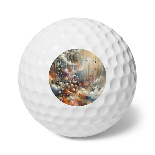 Abstract Mechanical Harmony Golf Balls, 6pcs - ATUH.ART
