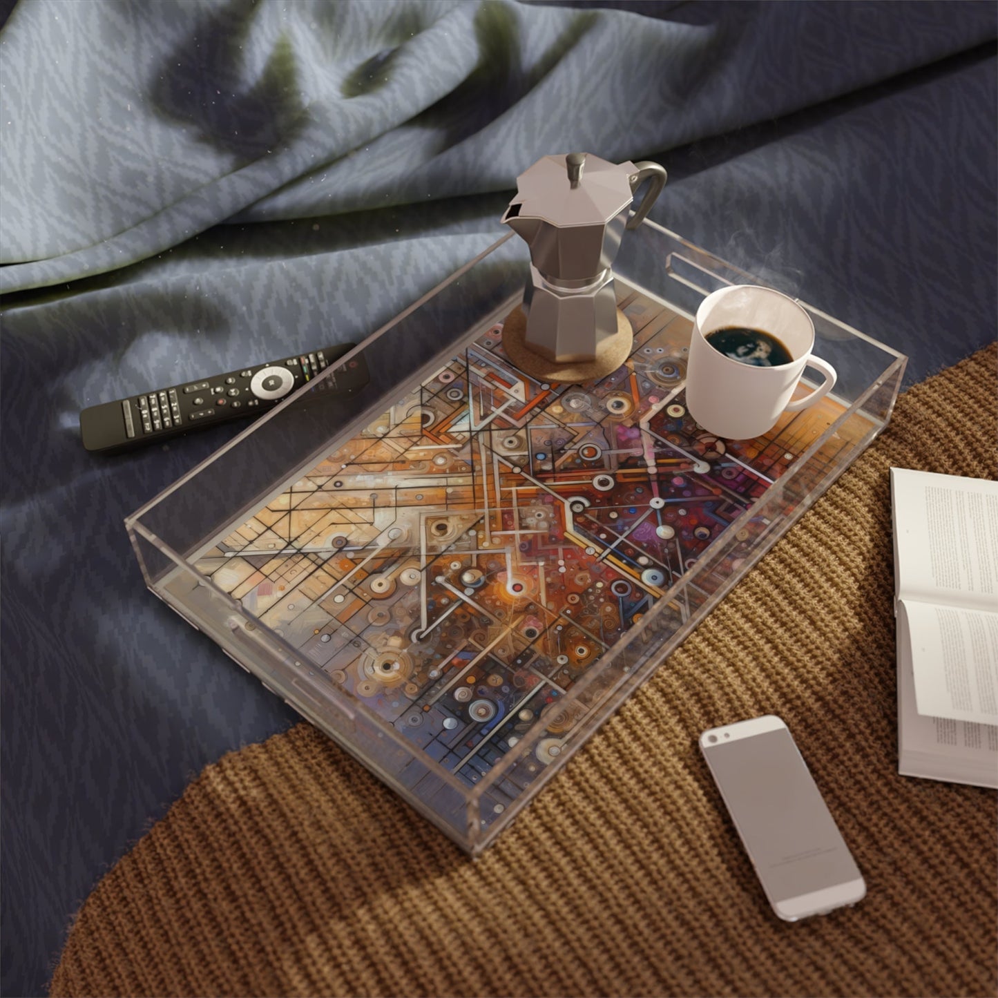 Abstract Structural Complexity Acrylic Serving Tray - ATUH.ART