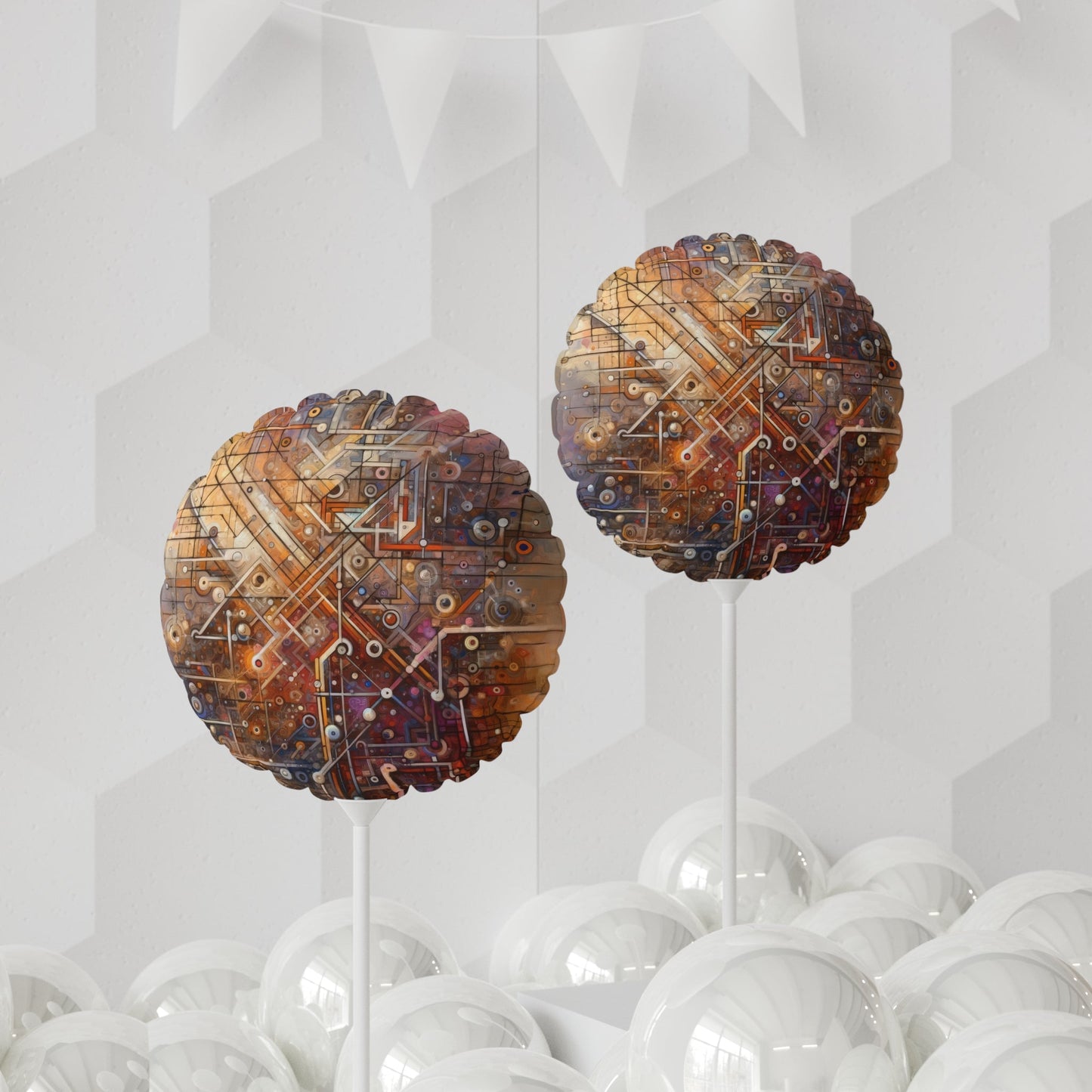 Abstract Structural Complexity Balloon (Round and Heart-shaped), 11" - ATUH.ART