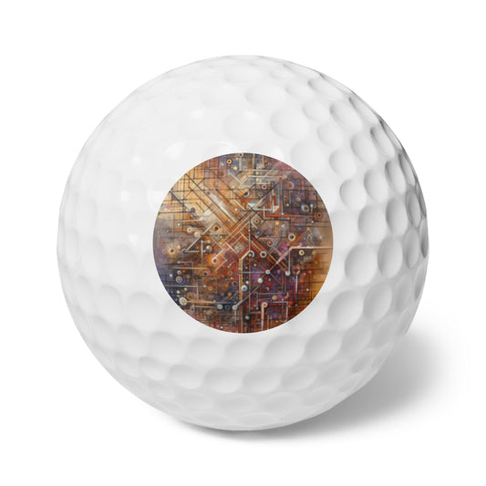 Abstract Structural Complexity Golf Balls, 6pcs - ATUH.ART