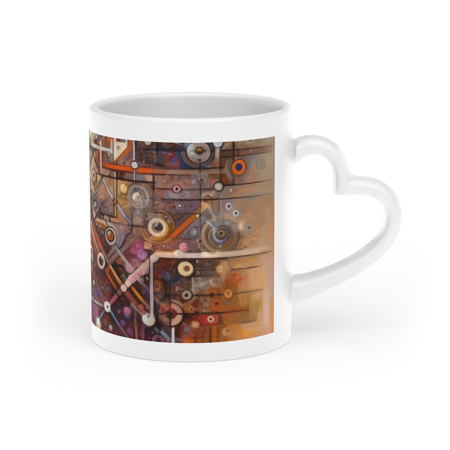 Abstract Structural Complexity Heart-Shaped Mug - ATUH.ART