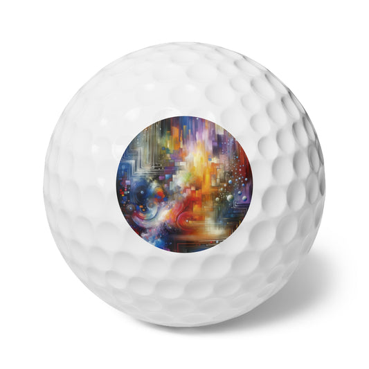 Abstract Technicolor Synthesis Golf Balls, 6pcs - ATUH.ART
