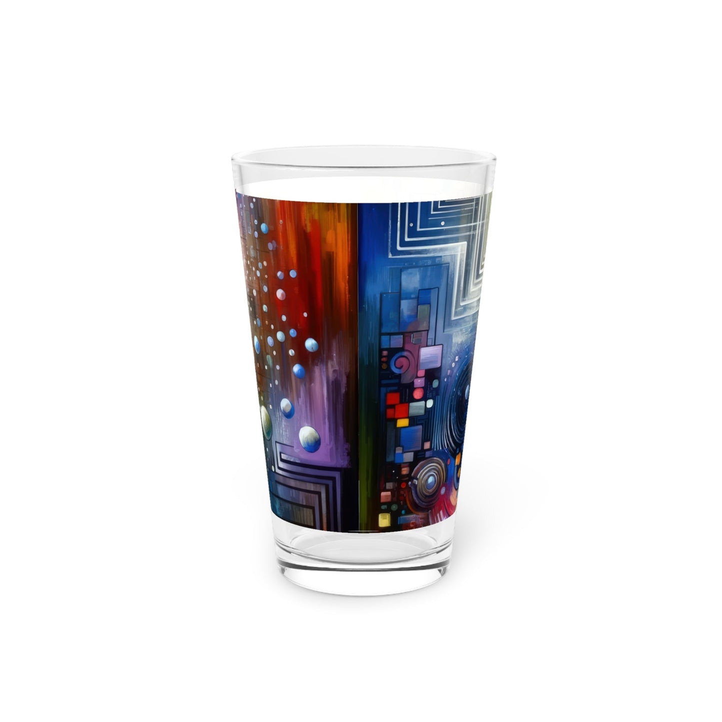 Abstract Technicolor Synthesis Pint Glass, 16oz - ATUH.ART