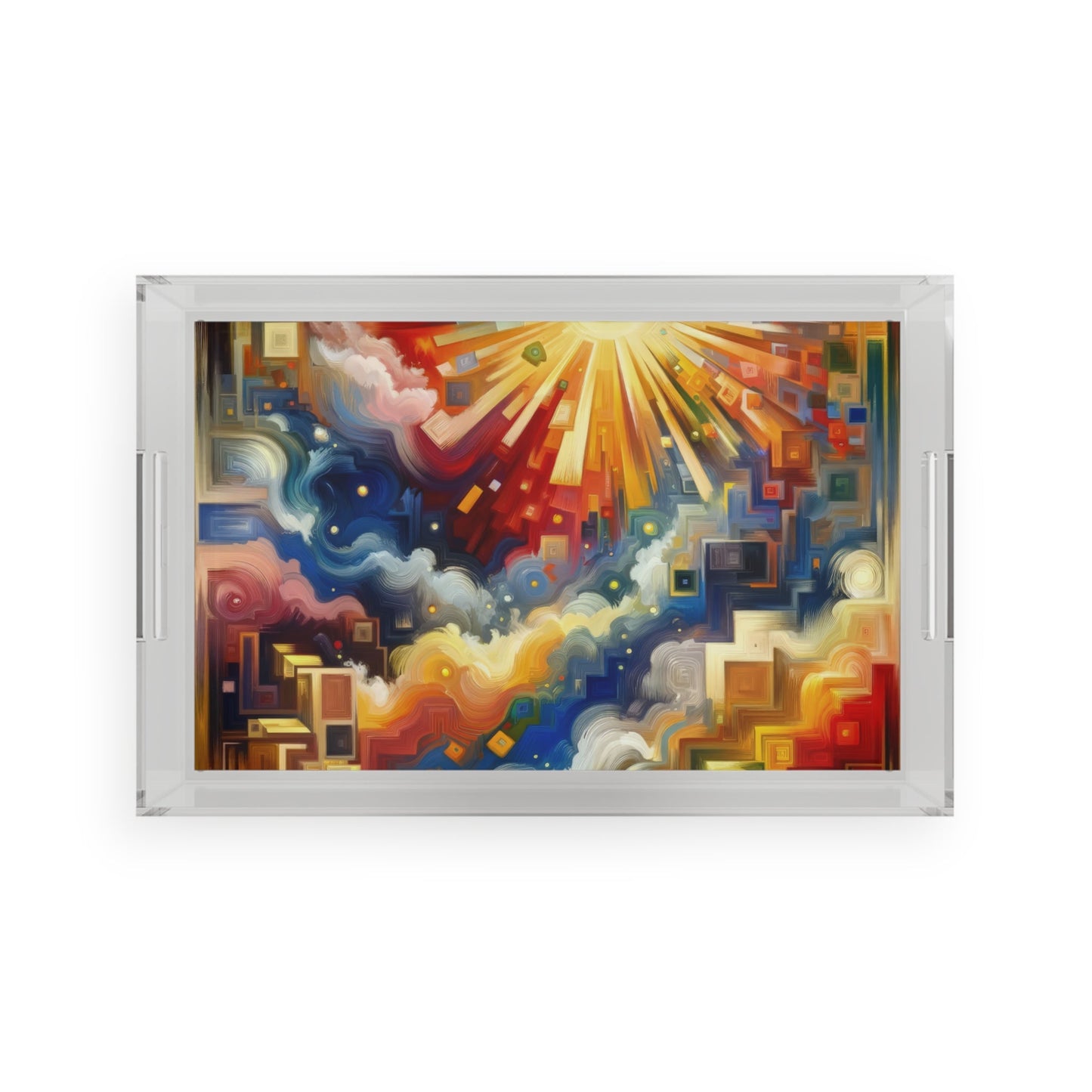 Abundant Resources Burst Acrylic Serving Tray - ATUH.ART