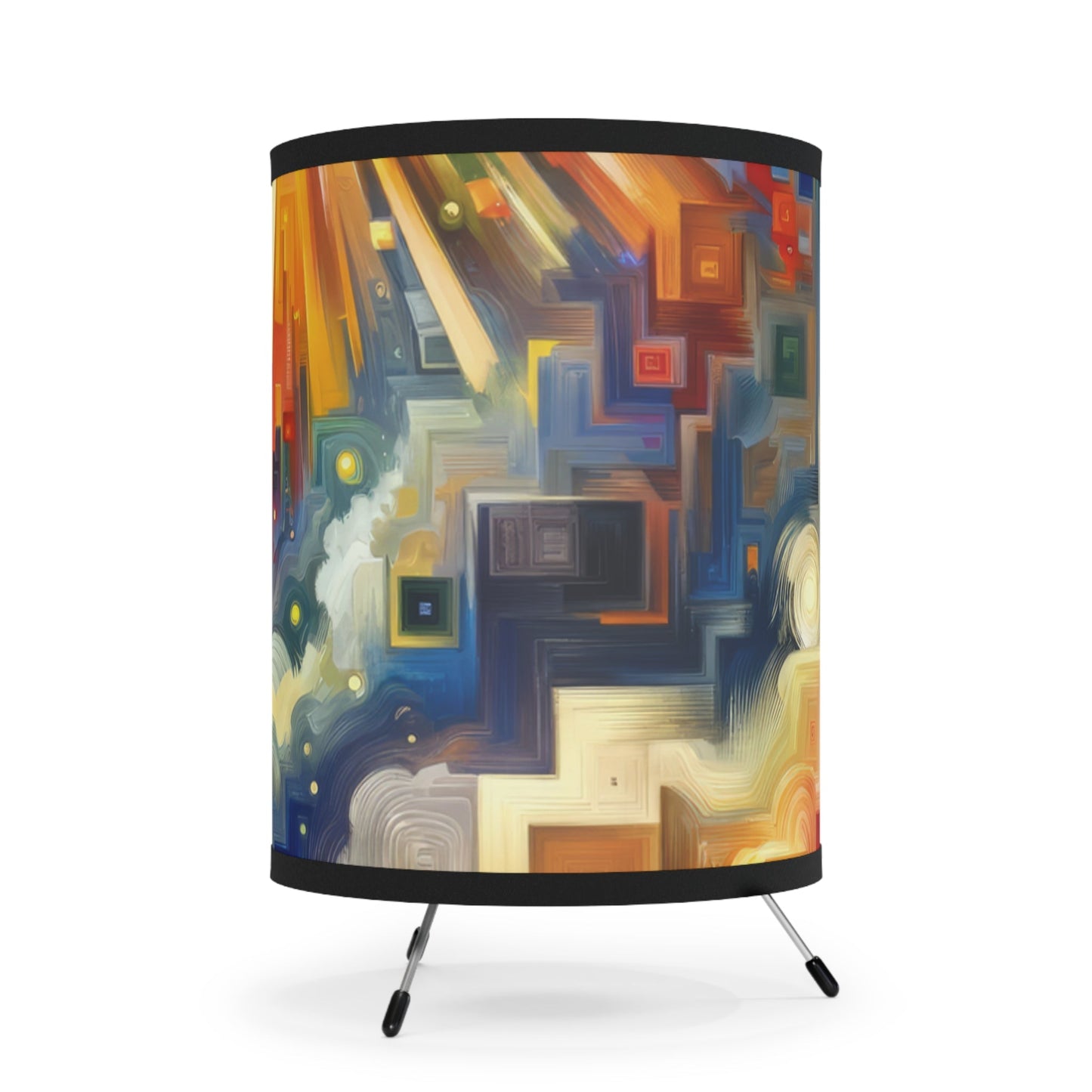 Abundant Resources Burst Tripod Lamp with High-Res Printed Shade, US\CA plug - ATUH.ART