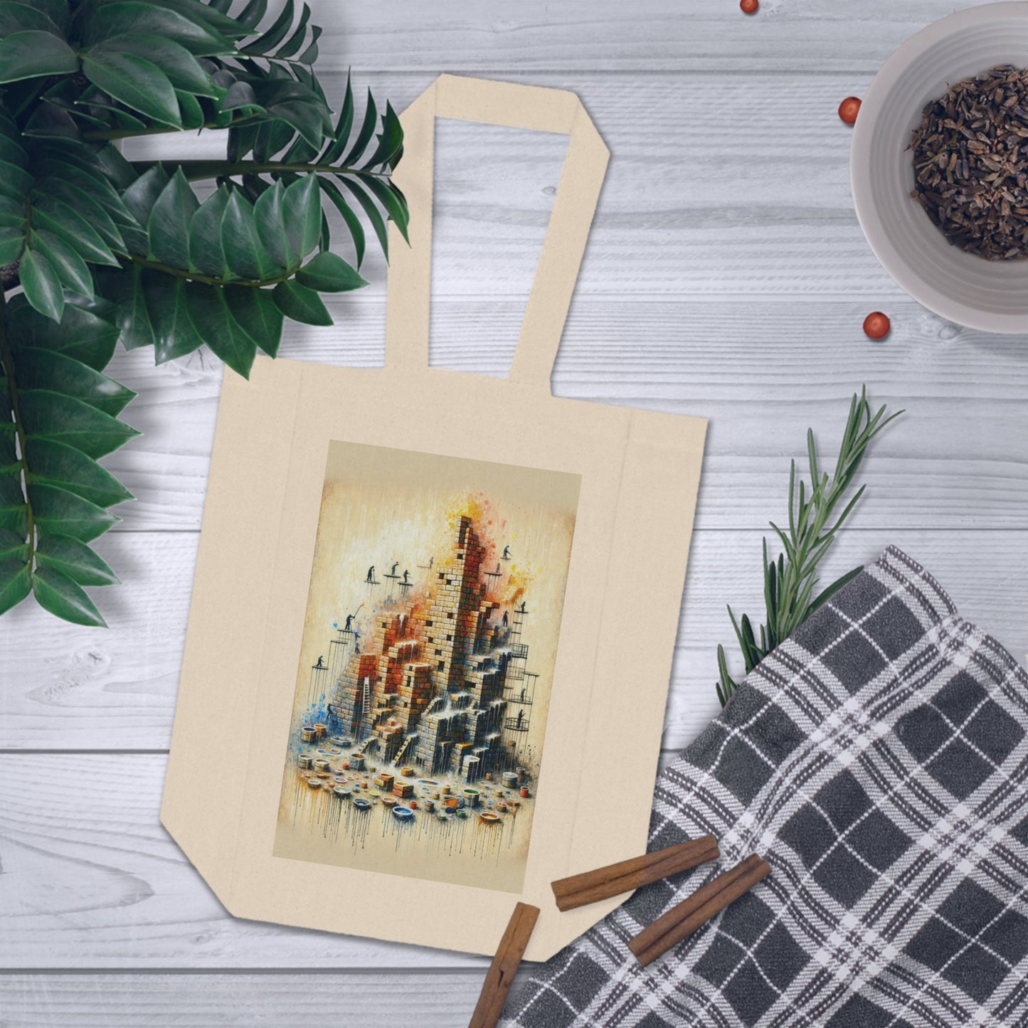 Actions Constructing Society Double Wine Tote Bag - ATUH.ART