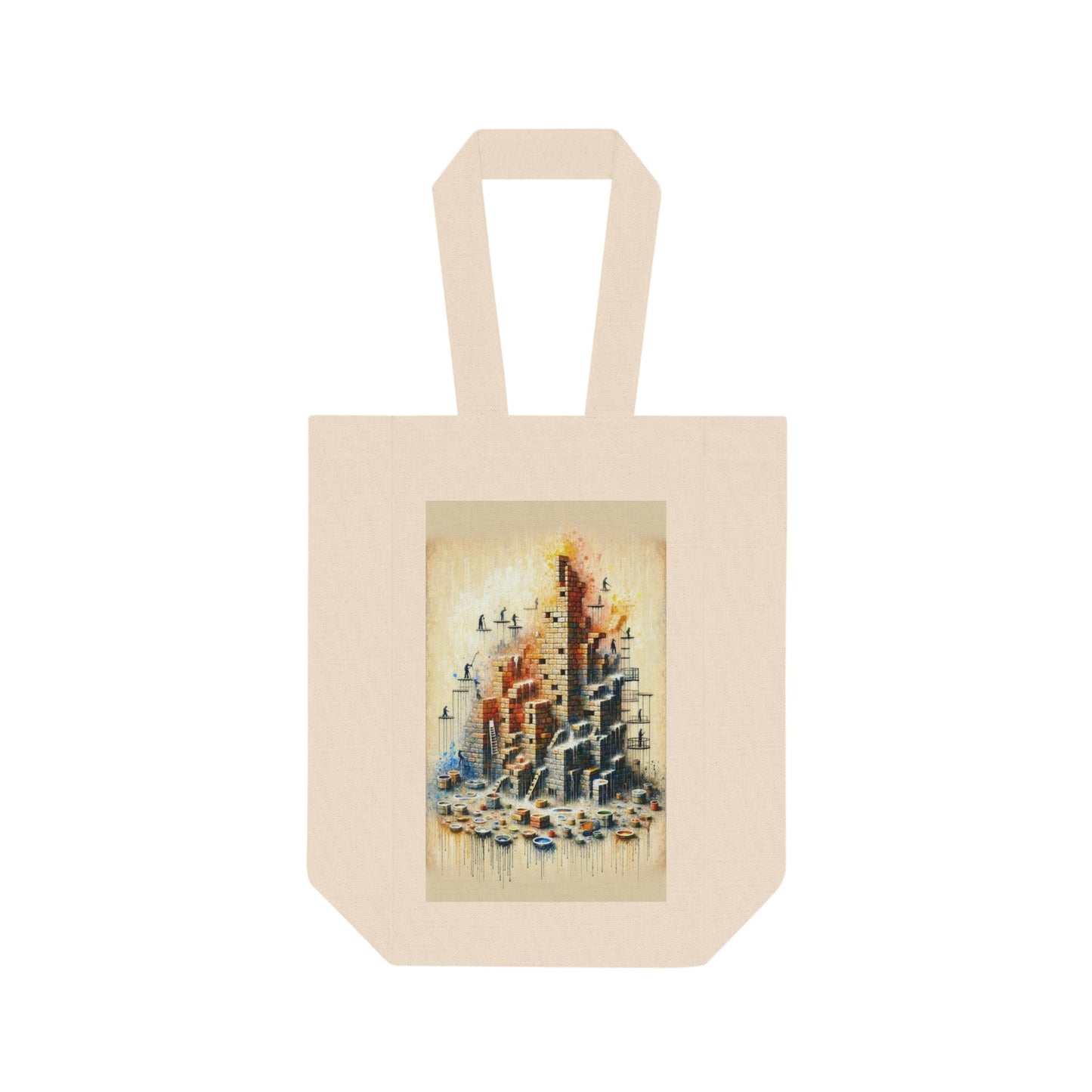Actions Constructing Society Double Wine Tote Bag - ATUH.ART